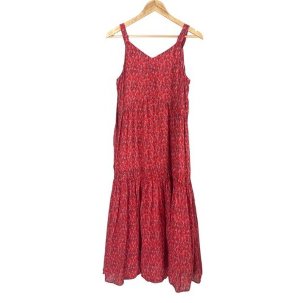 JOIE BONDI V-NECK TIERED SLEEVELESS MIDI DRESS - Picture 5 of 7
